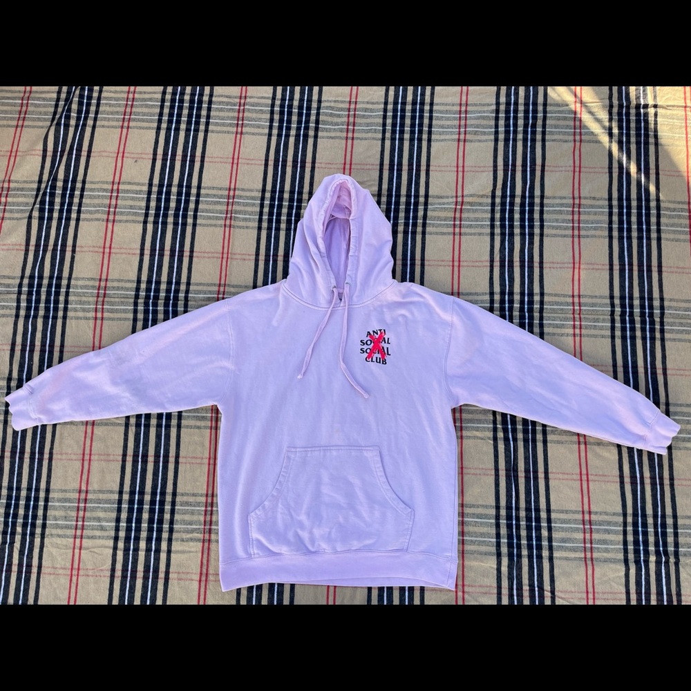 Anti Social Social Club Cancelled Hoodie Mens Sz Large Color Pink ASSC